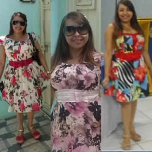 moda verão vestido florido